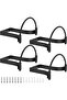 4-Piece Wall-Mounted Metal Cowboy Hat Rack Set (black), Western retro hat hanging hooks.