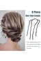 16-piece side comb with metal fork clip pins, suitable for women's hairstyling tools and accessories, approx. 8.9*5CM - 3