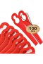 100-Pack Gourd-Shaped Red Plastic Lawn Mower Replacement Blades for Trimmers - 2