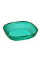 4-Piece Square Snack Plate Set, Transparent Multi-Purpose Appetizer & Fruit Tray for Kitchen & Dining (Green) - 4