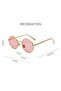 Small round sunglasses, hippie style, metallic, unisex (gold frame, pink lenses) - 4