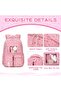 Girl's Backpack, Middle School Student Schoolbag, Elementary School Schoolbag (Pink) - 3