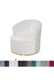 Velvet Banquet Swivel Barrel Chair Cover Medieval Modern Round Club Armchair Solid Decorative Living Room Kitchen Single Sofa White - 3