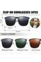 Unisex polarized clip-on sunglasses - stylish flip-up prescription glasses, ideal for outdoor activities on sunny days. - 2