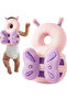Baby head protection backpack with adjustable protective padding, suitable for crawling and learning to walk, soft and lightweight, light purple. - 2