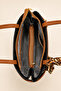 Women's Shoulder Bag with Scarf Detail, Medium Size, Multi-Compartment, Daily Stylish Handbag Elt0408 - 3