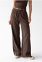 4953 Women's Comfortable Cut Elastic Waist Palazzo Trousers Brown - 2