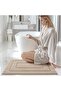 Bath Mat - 40 x 60 cm (Rectangular) - Fabric - Soft - Non-slip - Water-absorbent - Machine washable - High pile - Braided - Color: Beige - 5