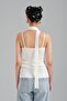 Women's Knitwear Knitted Scarf Detailed Strap Design Blouse - 3