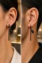 Unisex Steel Earrings with Chain Figure