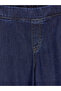 Navy Blue Elastic Waist Wideleg Women's Jean Trousers - 2