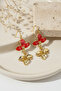 Yellow and Red Flower Motif Dangle Bijoux Earrings - 6