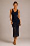 Openwork V-Neck Knitwear Long Dress