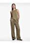 Asymmetrical Cut Sleeveless Crew Neck Satin Blouse - 2