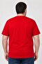 Men Crew Neck Short Sleeve Embroidered Logo T-Shirt, Red - 4