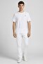 Men Crew Neck Short Sleeve Brand Logo T-Shirt, White - 2