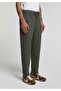 Regular Fit Mid Waist Straight Leg Men's Green Trousers - 4