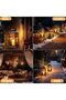 2-Piece Outdoor Solar Garden Lantern Set with Flashing LED Candle Lights, IP44 Waterproof Pendant Lights, Terrace, and Patio Decoration, For Balcony - 2
