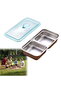 2-pack double-compartment stainless steel snack box with lids for travel and office (7.87 x 4.13 inches) - 2