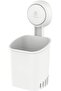 Powerful suction cup toothbrush holder - can hold toothbrushes - toothpaste - razors - detachable suction cup - white