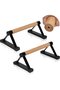 Wooden Parallette Push-Up Bars, Solid Wood Handstand Bars with Sturdy Metal Bracket, 500 Lbs Support Gym Fitness Calisthenics Equipment