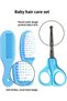 8-Piece Newborn Care Set, Baby Wash Bag, Safe Baby Nail Trimming Kit, Baby Toothbrush, Nasal Aspirator, Ear Syringe, Nail Clippers, Comb (Blue) - 4
