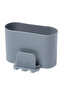 Toothbrush holder with wall-mounting holes, no drilling required, suitable for hotels - Gray
