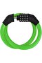 Green leather ring lock bicycle safety lock, 4-digit resettable combination cable lock, suitable for bicycles, 2 feet x 1/2 inches. - 4