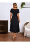 Women's wide v-neck ruched detail long sandy dress - 3