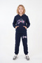 Girl's Printed Kangaroo Pocket Hooded Tracksuit Set - 2
