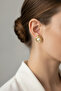 Yellow Twisted Frame Pearl-Look Stylish Bijouterie Earrings for Women - 2