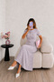 Shimmering Pocketed Pleated Short Sleeve Maxi Dress - 2