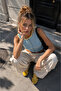 Women's Contrast Ribbed Buttoned Knitwear Vest - 3