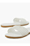 White Braided Strap Flat Sandals - 3