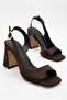 Women's Suede Designer Asymmetrical Strapped Square-Toe Thick-Heeled Shoes