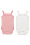 Baby Girl 2-Piece Crochet Bodysuit Set with Rope Straps, 100% Cotton, Openwork Rib and Plain Rib