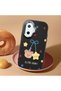Poco F7 Compatible Case Camera Protector Black Silicone Couple Phone Case Bear Patterned - 2