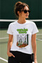 Unisex Oversize Tennis Printed T-Shirt 100% Cotton Tennis Themed Comfortable Fit Short Sleeve T-Shirt
