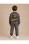 Boy's Work Machine Printed Two-Thread Brushed Top and Bottom Set - 2