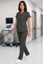 Women's V-Neck Bat Sleeve Stone, Smoked, Fuchsia, Khaki Green, Petrol Blue Lycra Belinda Scrubs Set - 7