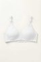 Women's White Cotton Wire-Free Sponge-Free Gathering Seamless Non-Marking Bra + Sleep Band Gift - 4