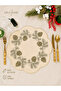 Pine Cone Embroidered American Placemat 35X35 cm Stain-Resistant Decorative Table Placemat - 3