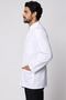 Men's Judge Collar Long Sleeve Snap Fastener Jacket Oversized White Alpaca Fabric Doctor and Teacher Coat - 3