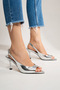 Women's Pointed Toe Open Medium Size 8 cm Heeled Shoes Nicola - 2