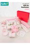 18PCS Newborn Baby Gifts Set, Newborns Layette Gift for Girl Boys, Infant Essential Clothes Accessories, Premium Cotton Babies' Pant and Top Sets, with Beautifully Packaged Boxes and Prints - 7