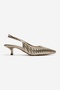 Alvessia Gold Knitted Women's Low Heel Shoes - 4