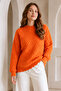Embossed Knitwear Sweater R4520 Orange