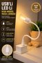 Flexible USB Led Night Light Study Reading Desk Lamp Powerbank Compatible Portable Ultra Light White