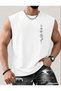 Rose Flower Printed Men's Regular Fit Crew Neck Sports Sleeveless T-Shirt