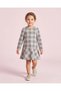 Girls Grey Checked Drop Waist Dress - 2